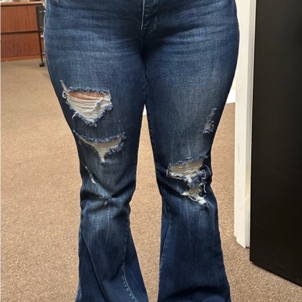 Women's Boot Cut Jeans - stone washed blue